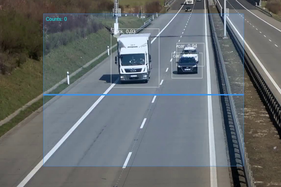 Computer Vision Application to count vehicles