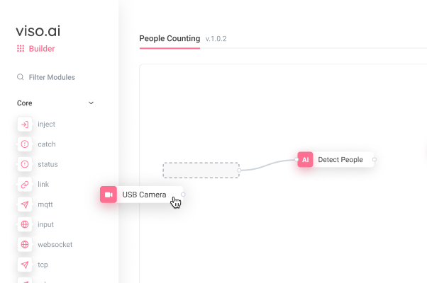 computer vision platform editor for visual programming