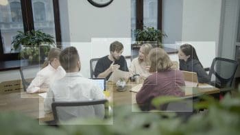 People in meeting room, example of object detection