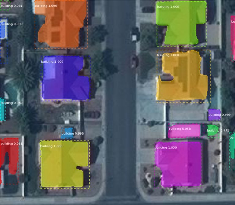 Mask R-CNN applied to satellite imagery for neighborhood mapping 