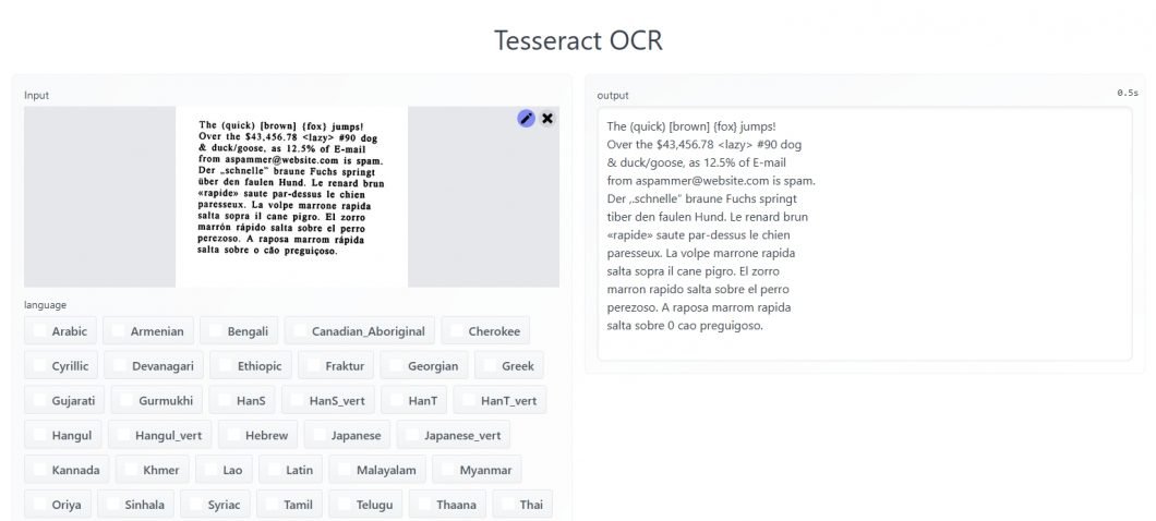 Tesseract OCR Software Demo