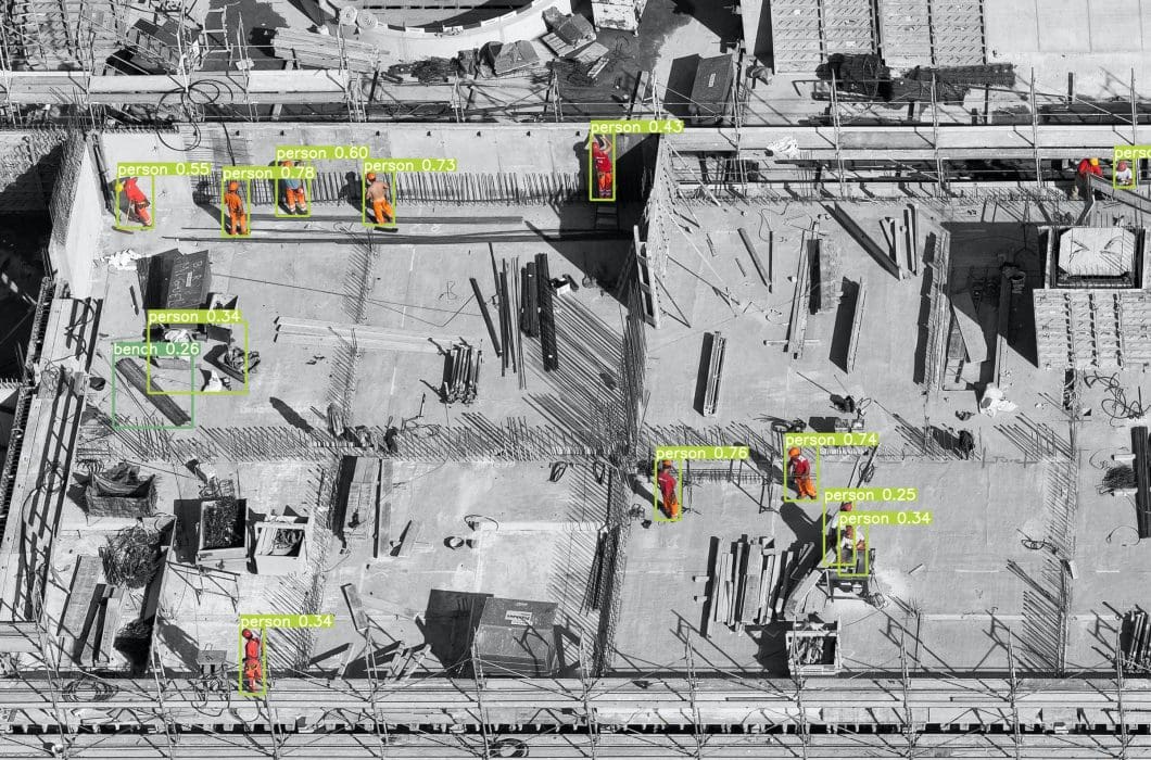 YOLOv7 used in an application of computer vision in construction - built on Viso Suite