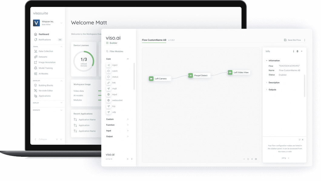 Viso Suite is an end-to-end no-code computer vision platform that makes it possible for enterprises to seamlessly integrate CV solutions into their business processes. 