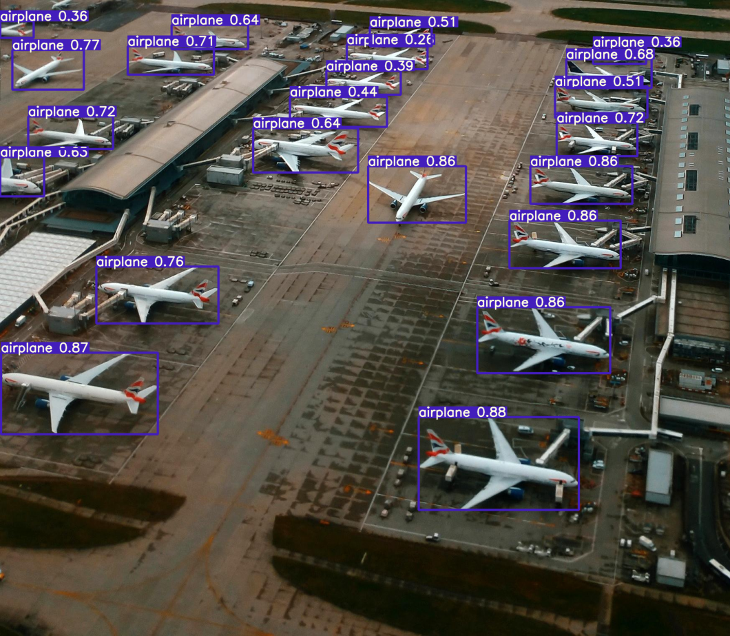 Airplane detection trained on the COCO data set