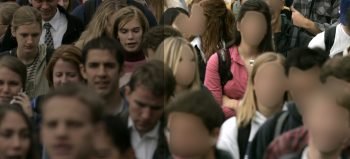 Blurring people's faces in the crowd with computer vision
