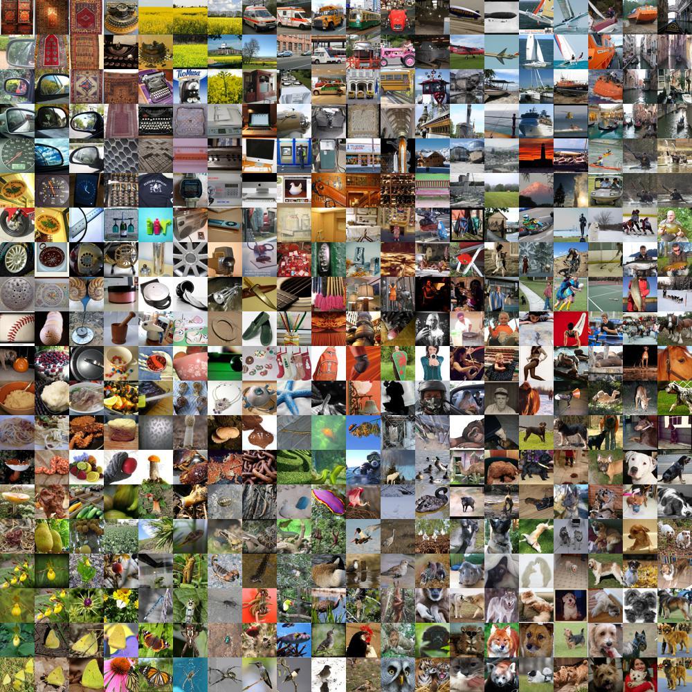 set of images from imageNet dataset