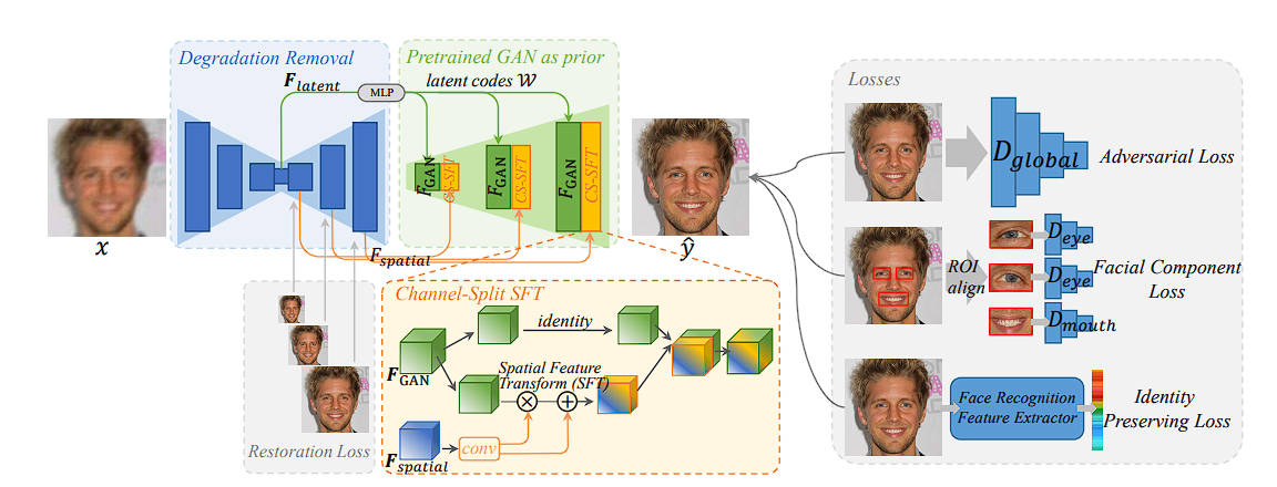 image showing GFP-GAN framework