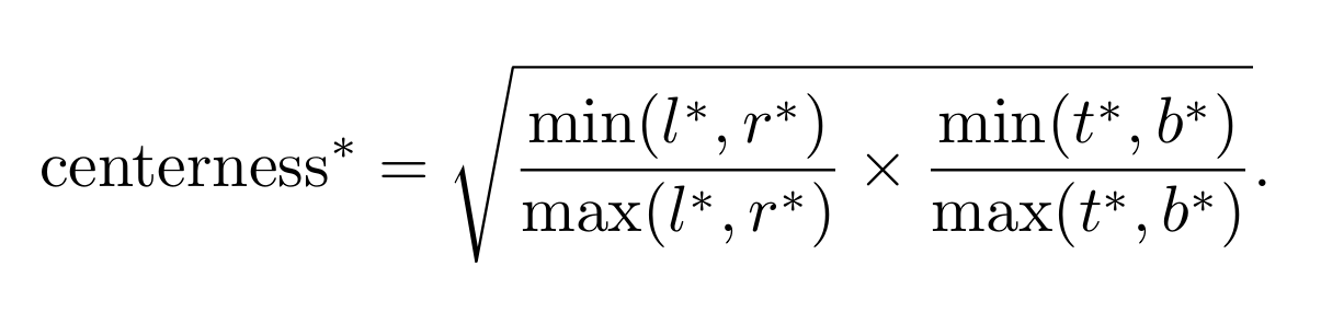 centerness equation